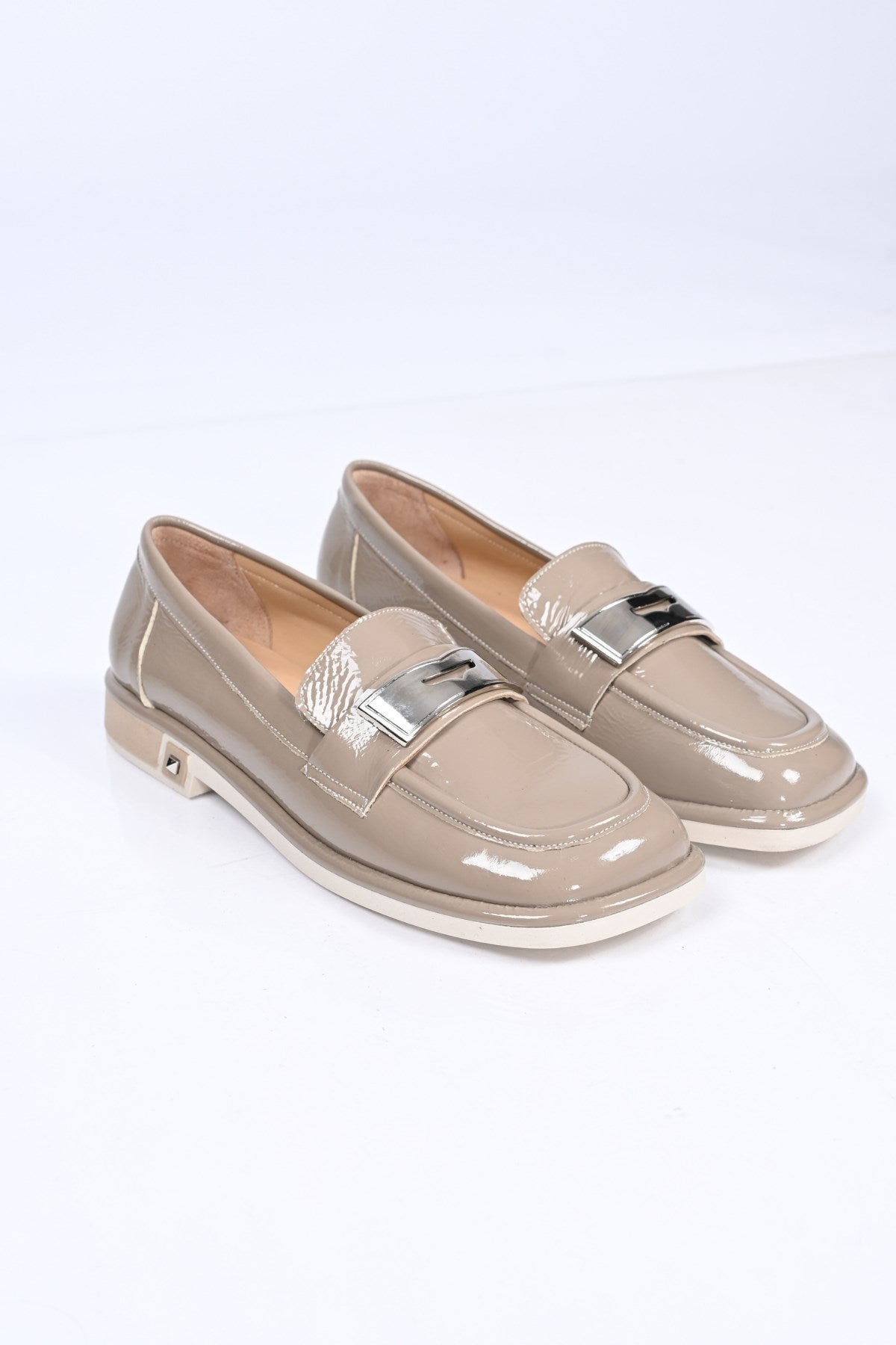 Bestello Genuine Leather Loafer with Buckle, Slip-On, Thermo Sole 340-1988 Women's Shoes