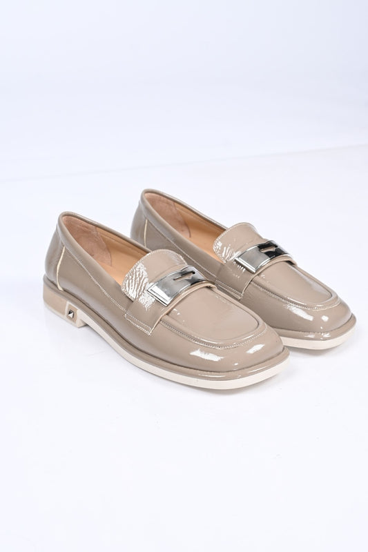 Bestello Genuine Leather Loafer with Buckle, Slip-On, Thermo Sole 340-1988 Women's Shoes