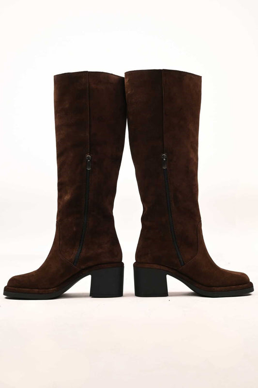 Bestello Laceless Zip-Up Genuine Leather Heeled Boots with Thermo Sole 336-1235 Women's Boots