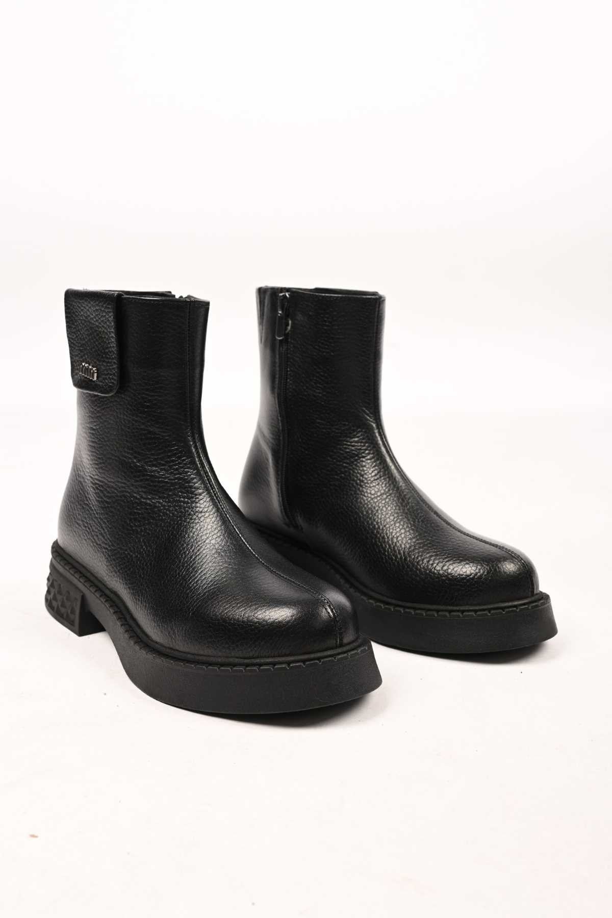 Bestello Slip-On Zip-Up Genuine Leather Casual Boots with Thermo Sole 335-004-15 Women's Boots
