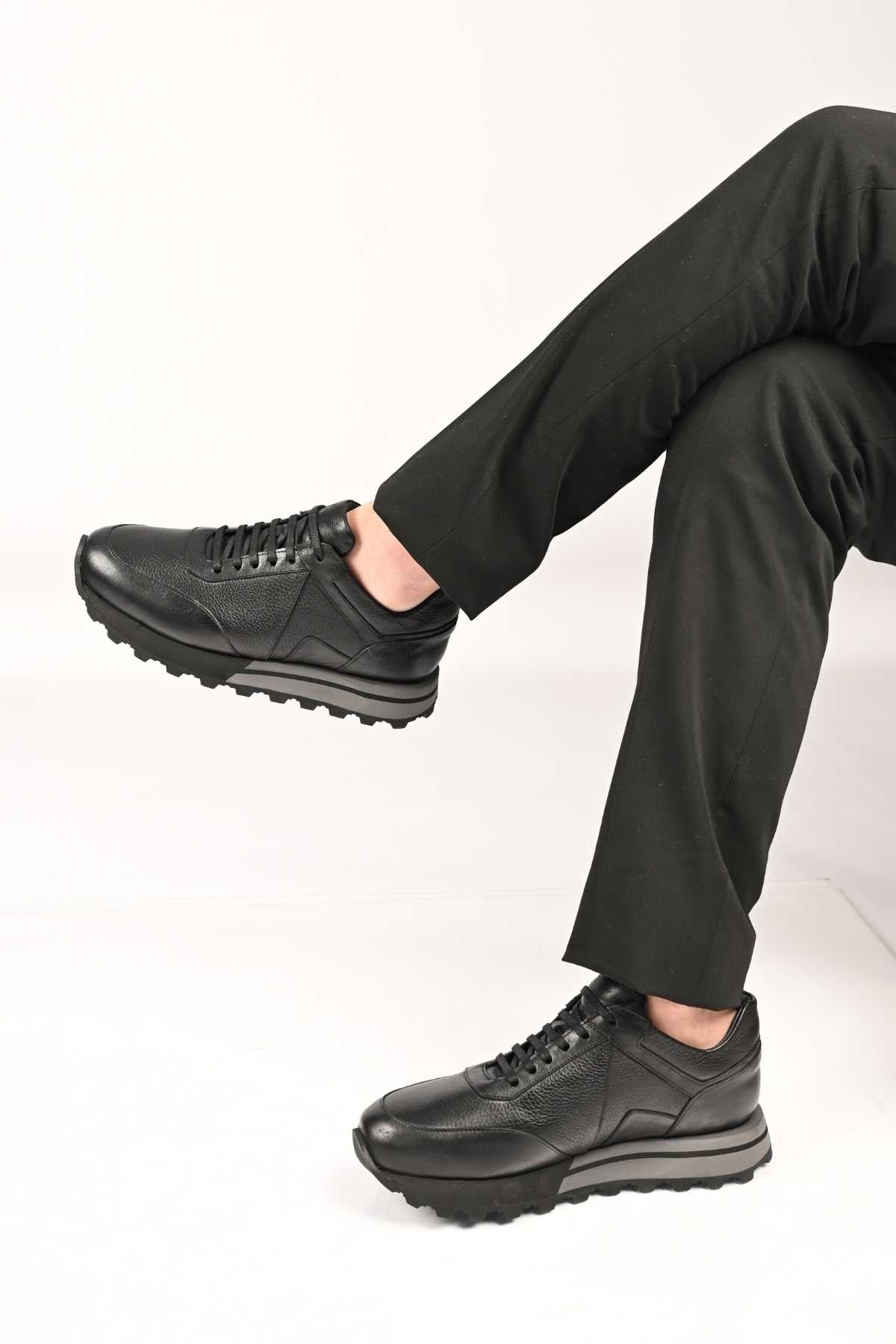 Bestello Lace-Up Genuine Leather Sneakers with EVA Sole 172-64176 Men's Shoes