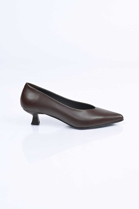 Bestello Genuine Leather Slip-On Shoes with Neolite Sole and Thin Heel 342-040 Women's Shoes