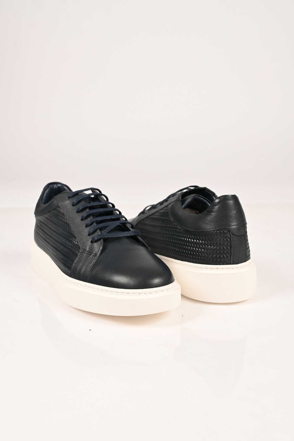 Bestello Lace-Up Genuine Leather Sneakers with EVA Sole 174-22053 Men's Shoes