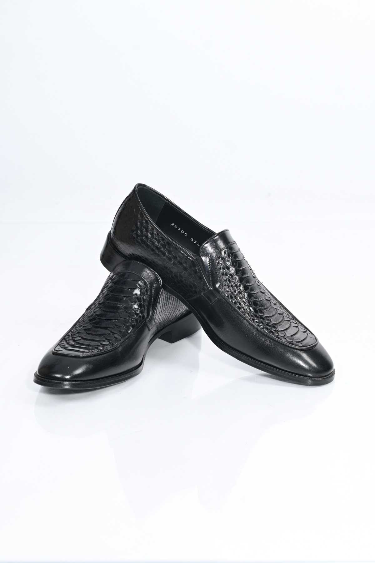 Bestello Slip-On Genuine Python Leather Classic Shoes with Leather Sole 333-28705 Men's Shoes