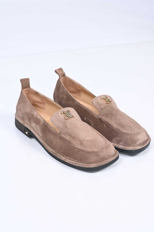 Bestello Genuine Leather Loafer Women's Shoes 340-2007 with Buckle, Slip-On, Thermo Sole