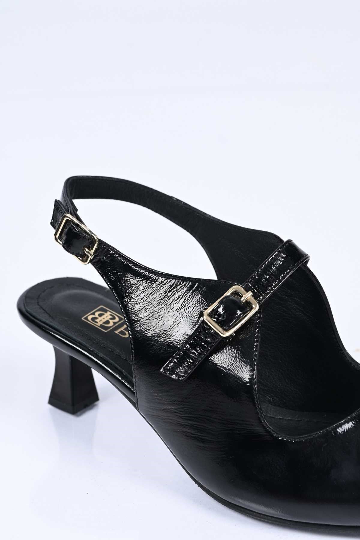 Bestello Slip-On Genuine Leather Open-Back Pointed-Toe Stiletto Heel Shoes with Neolite Sole 342-561 Women's Shoes