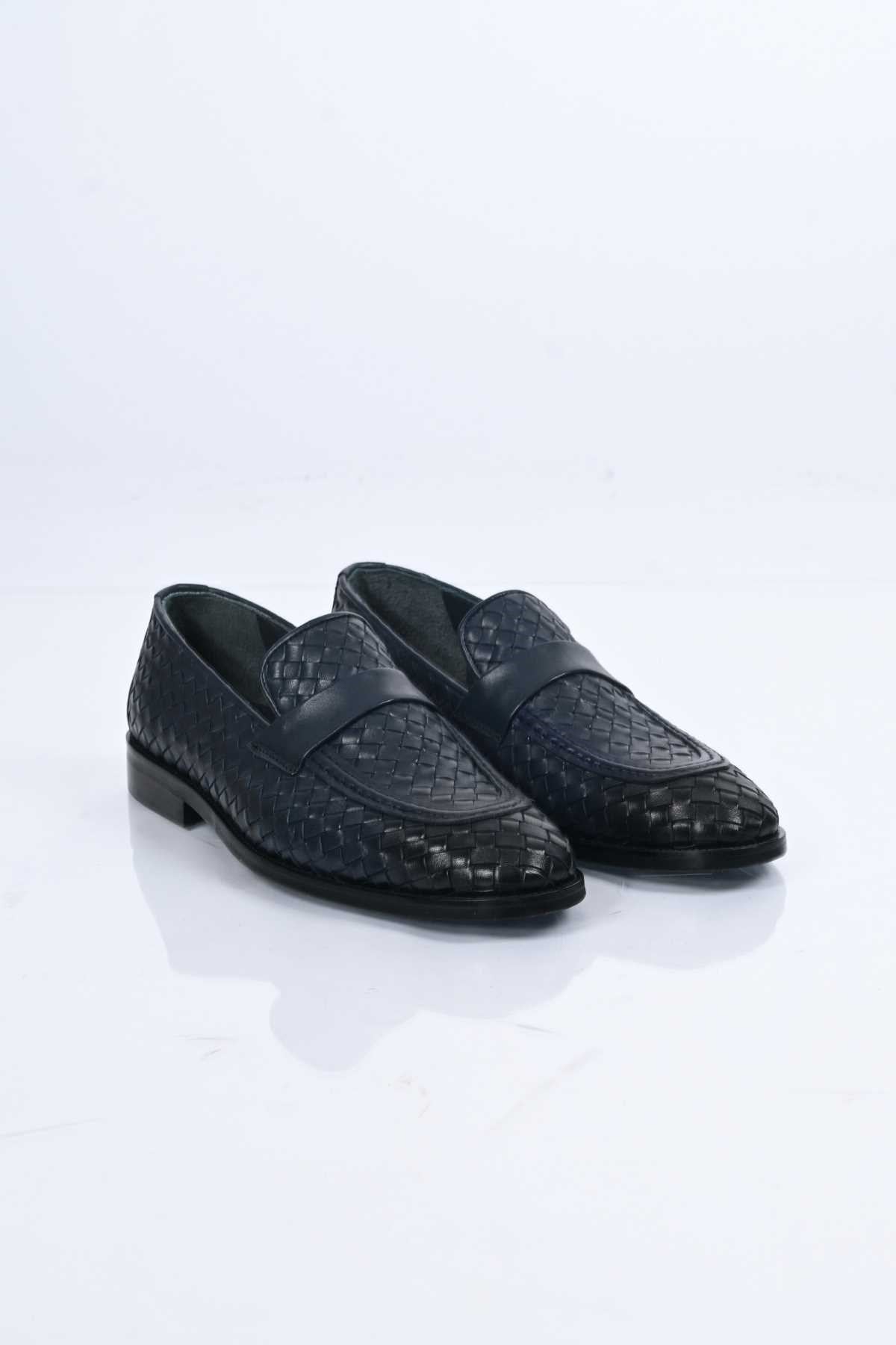 Bestello Men's Slip-On Woven Genuine Leather Classic Shoes with Neolite Sole 333-2358 Men's Shoes