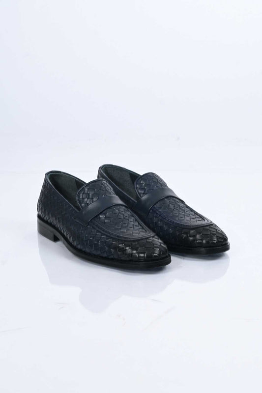 Bestello Men's Slip-On Woven Genuine Leather Classic Shoes with Neolite Sole 333-2358 Men's Shoes