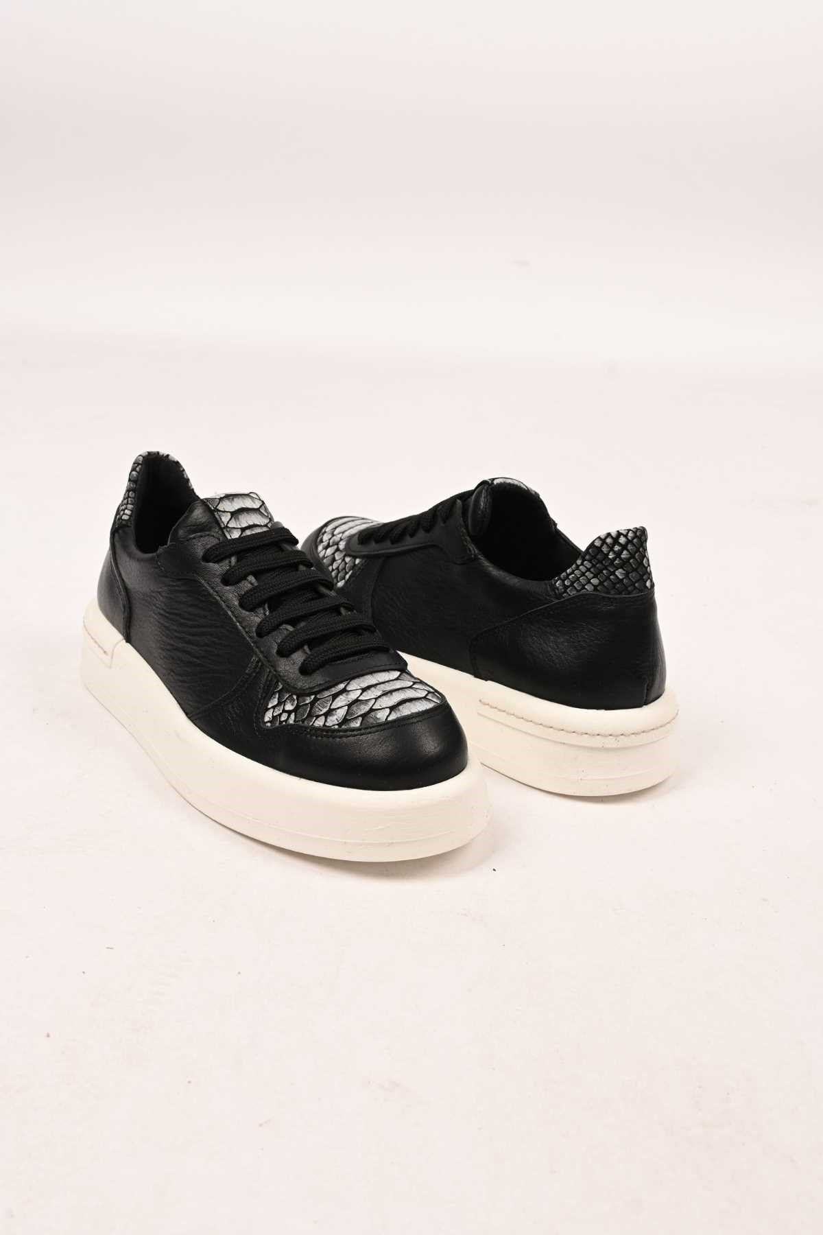 Bestello Lace-Up Genuine Leather Sneakers with Thermo Sole 101-FARBI-52 Women's Shoes