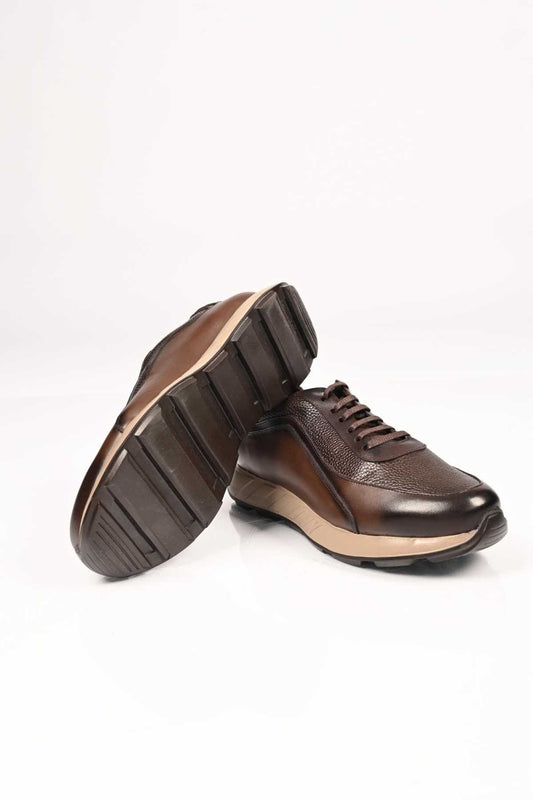 Bestello Lace-Up Genuine Leather Sneakers with EVA Sole 172-64156 Men's Shoes