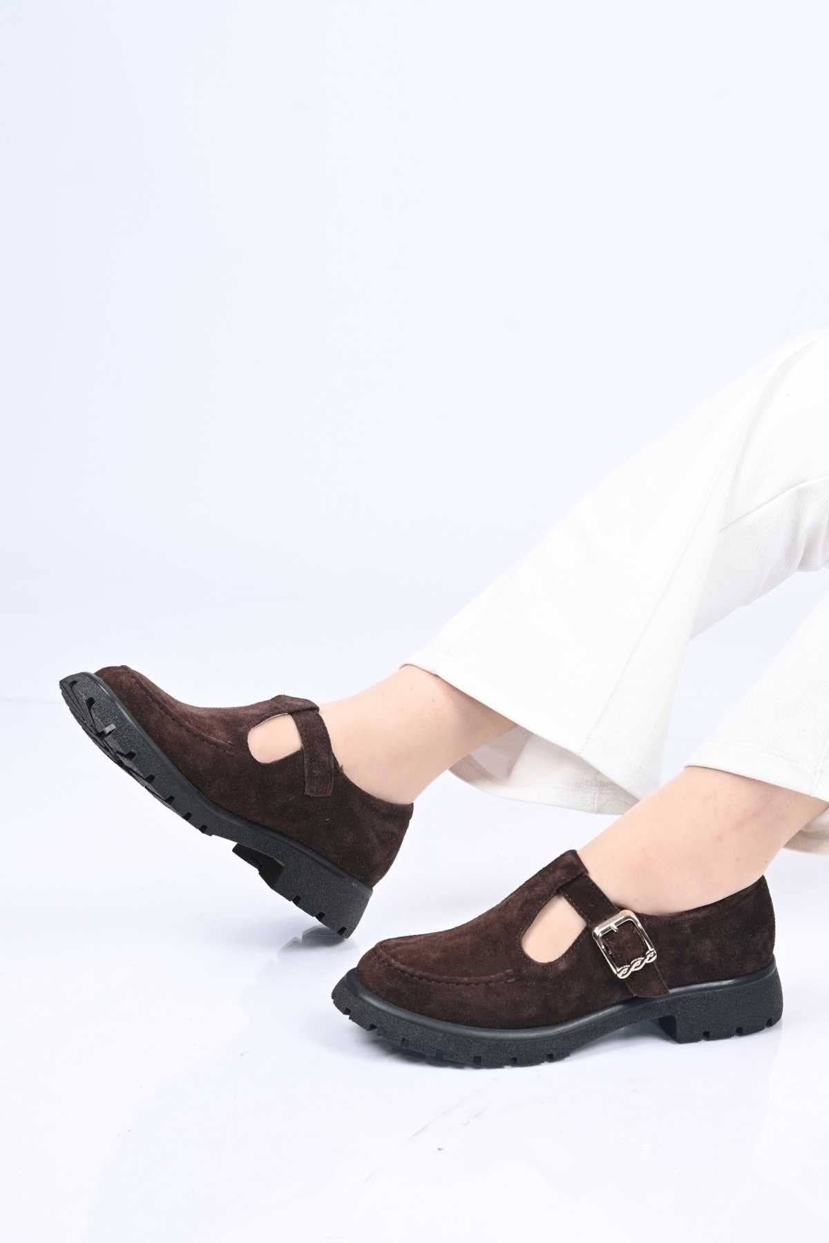 Bestello Slip-On with Belt Buckle, Thermo Sole, Genuine Leather Casual 345-4223 Women's Shoes