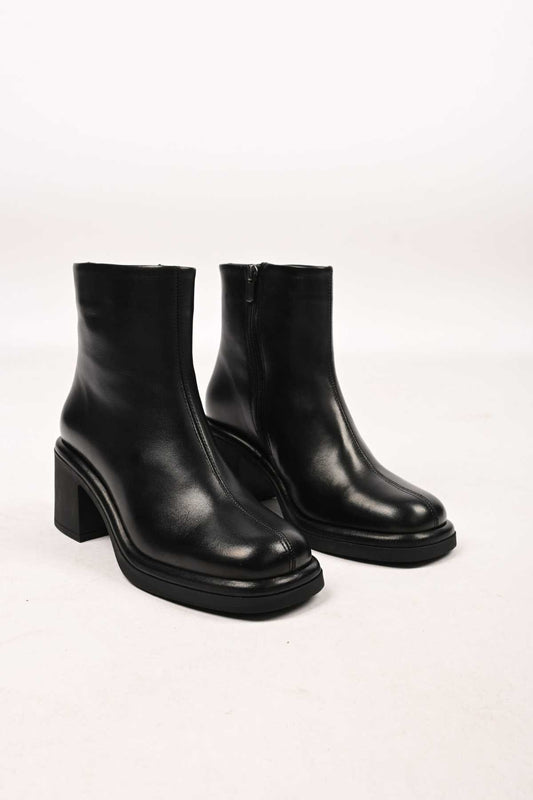 Bestello Women's Genuine Leather Heeled Boots with Thermo Sole, Slip-On Design and Side Zipper, Model 336-1231 Women's Boots