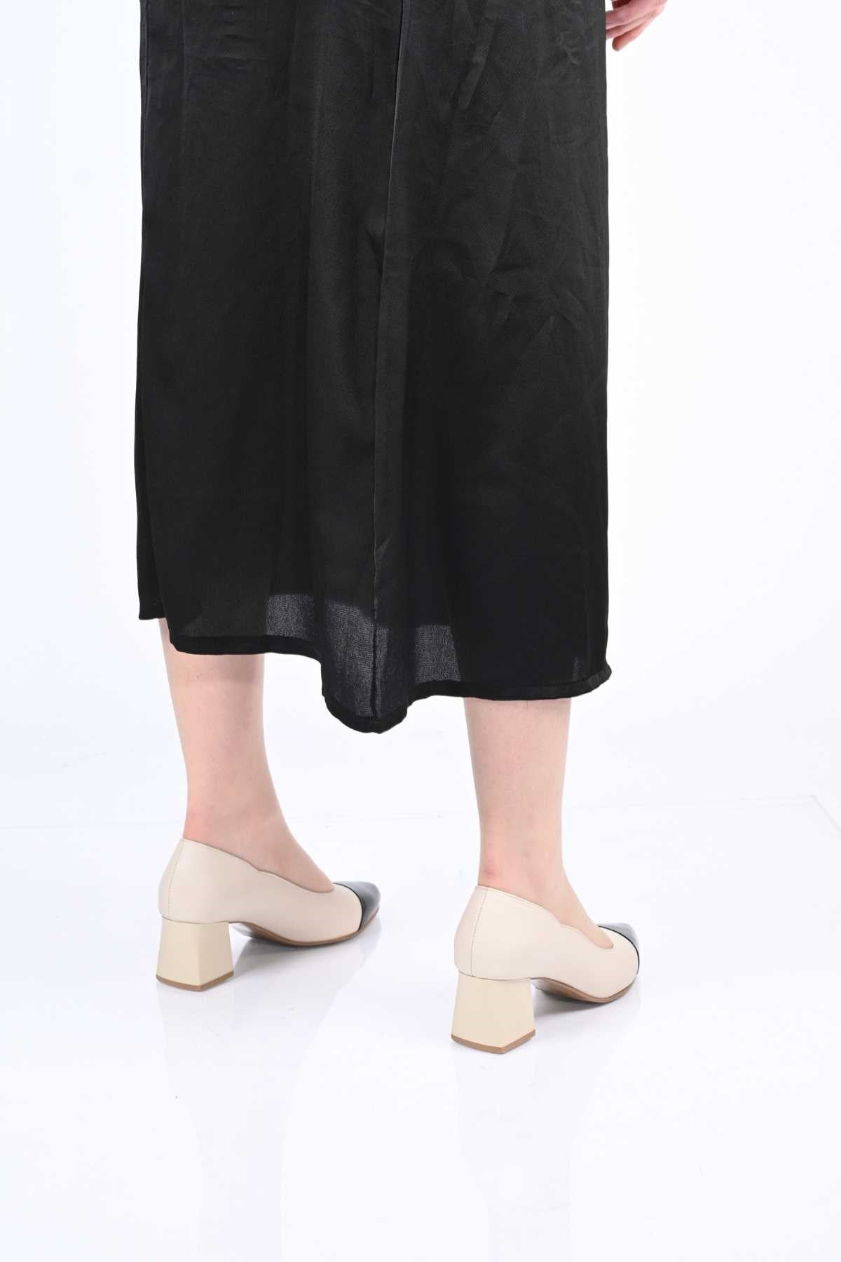 Bestello Genuine Leather Slip-On Shoes with Neolite Sole and Thick Heel 342-536 Women's Shoes