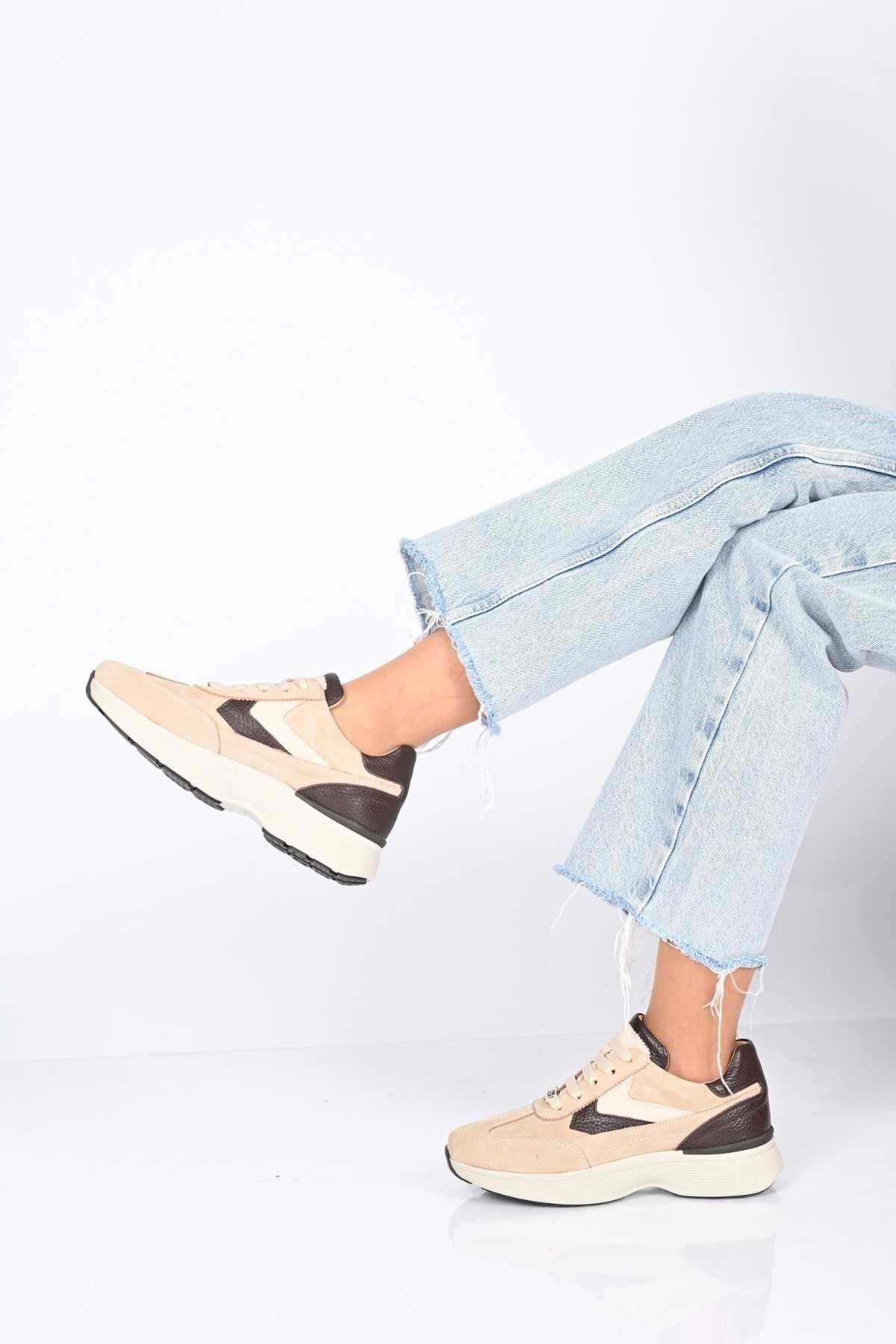 Bestello Lace-Up Genuine Leather Sneakers with Thermo Sole 338-7108 Women's Shoes