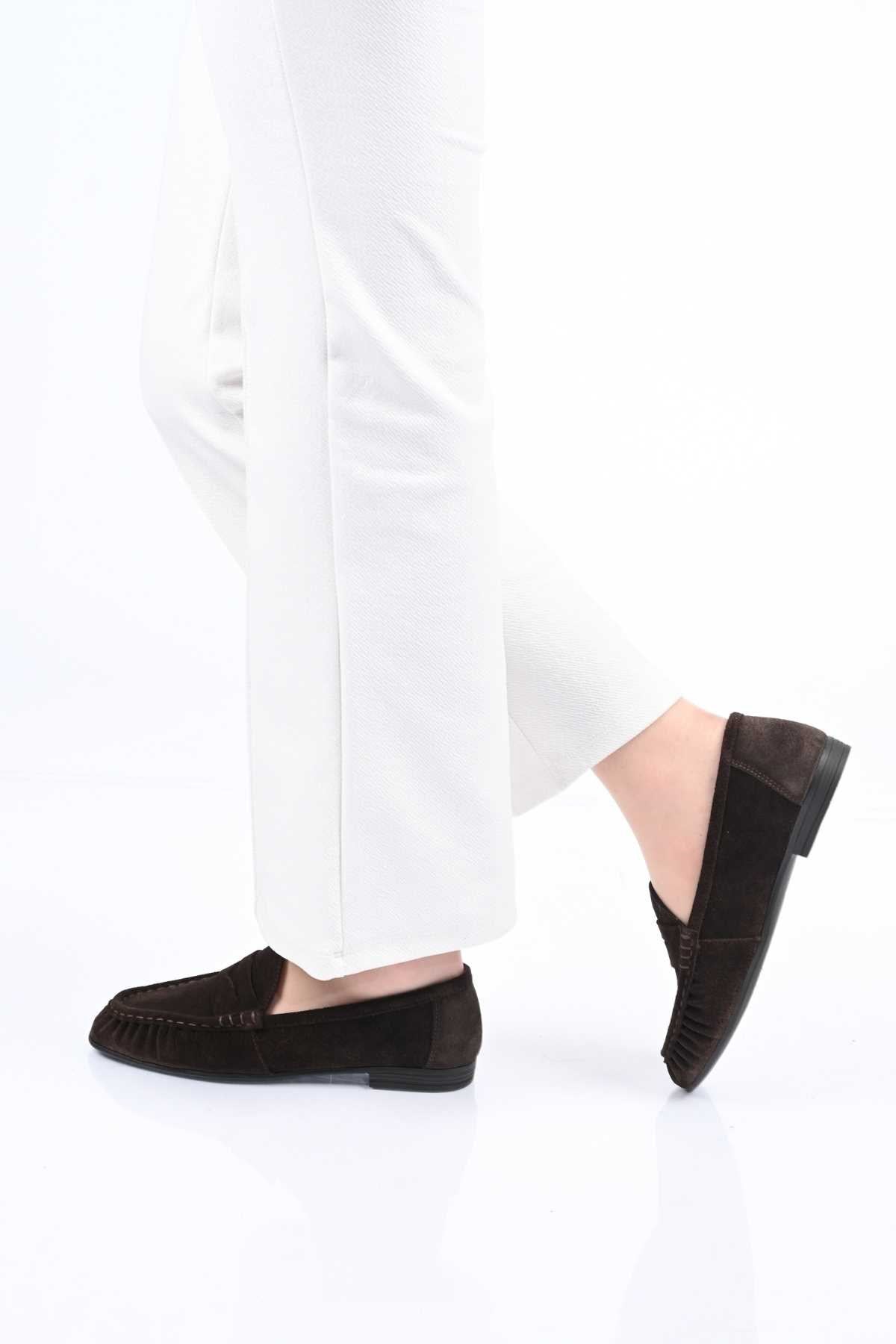 Bestello Genuine Leather Loafer with Elasticized Slip-On Design and TPU Sole 343-265-2660 Women's Shoes