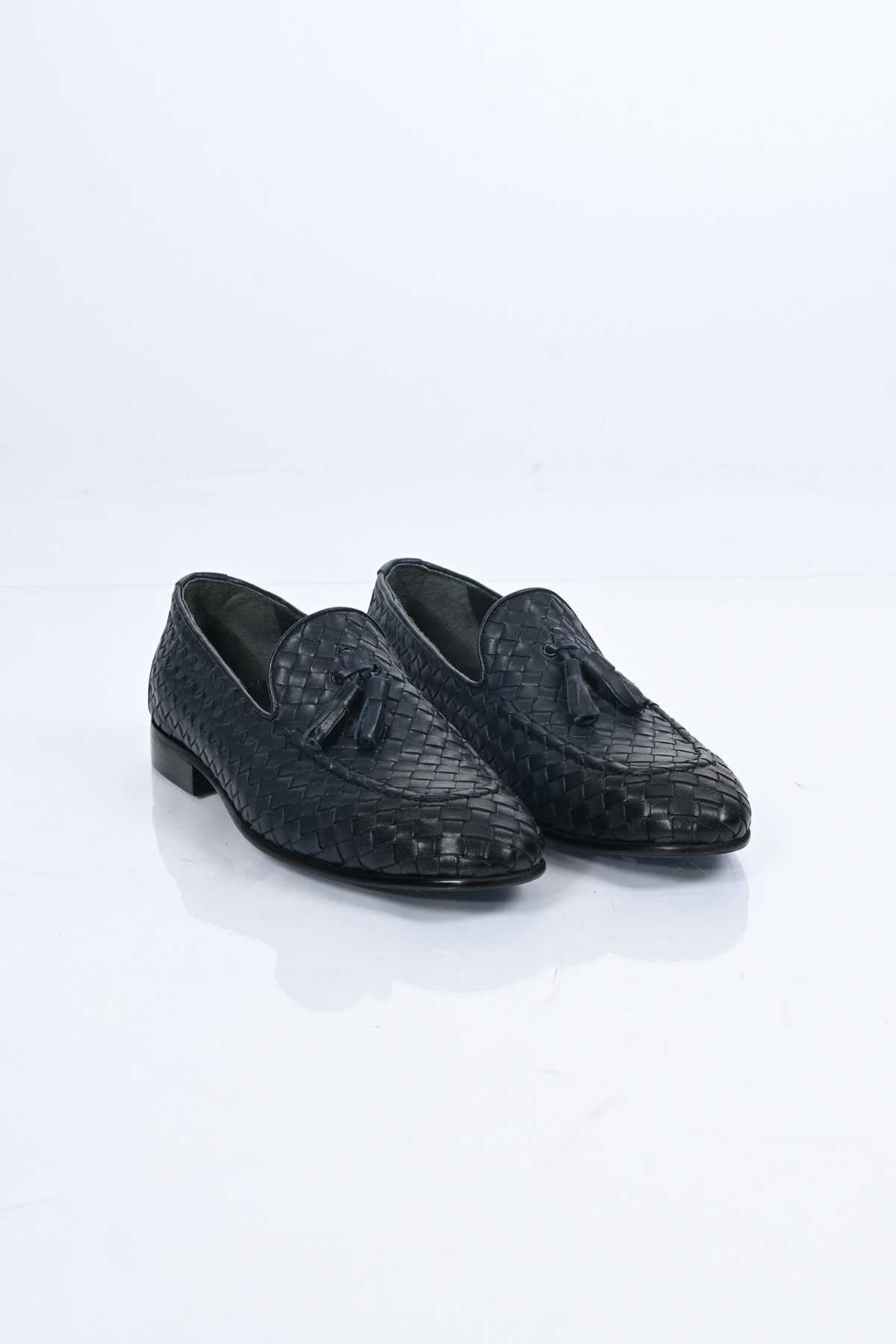 Bestello Slip-On Tassel Braided Genuine Leather Classic Shoes with Neolite Sole 333-2357 Men's Shoes