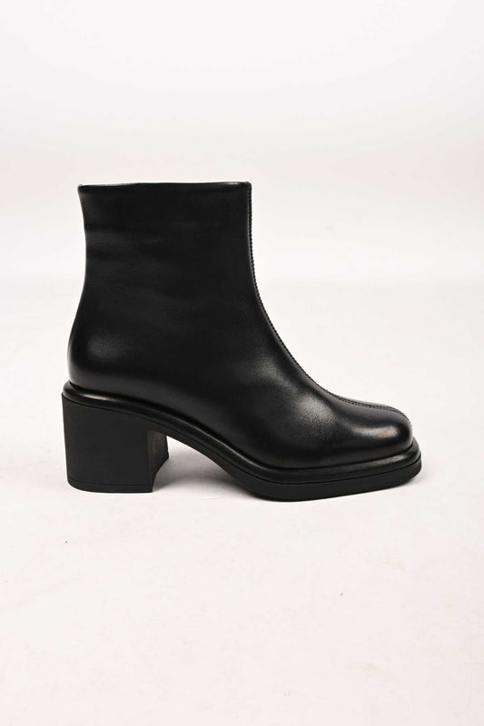 Bestello Women's Genuine Leather Heeled Boots with Thermo Sole, Slip-On Design and Side Zipper, Model 336-1231 Women's Boots