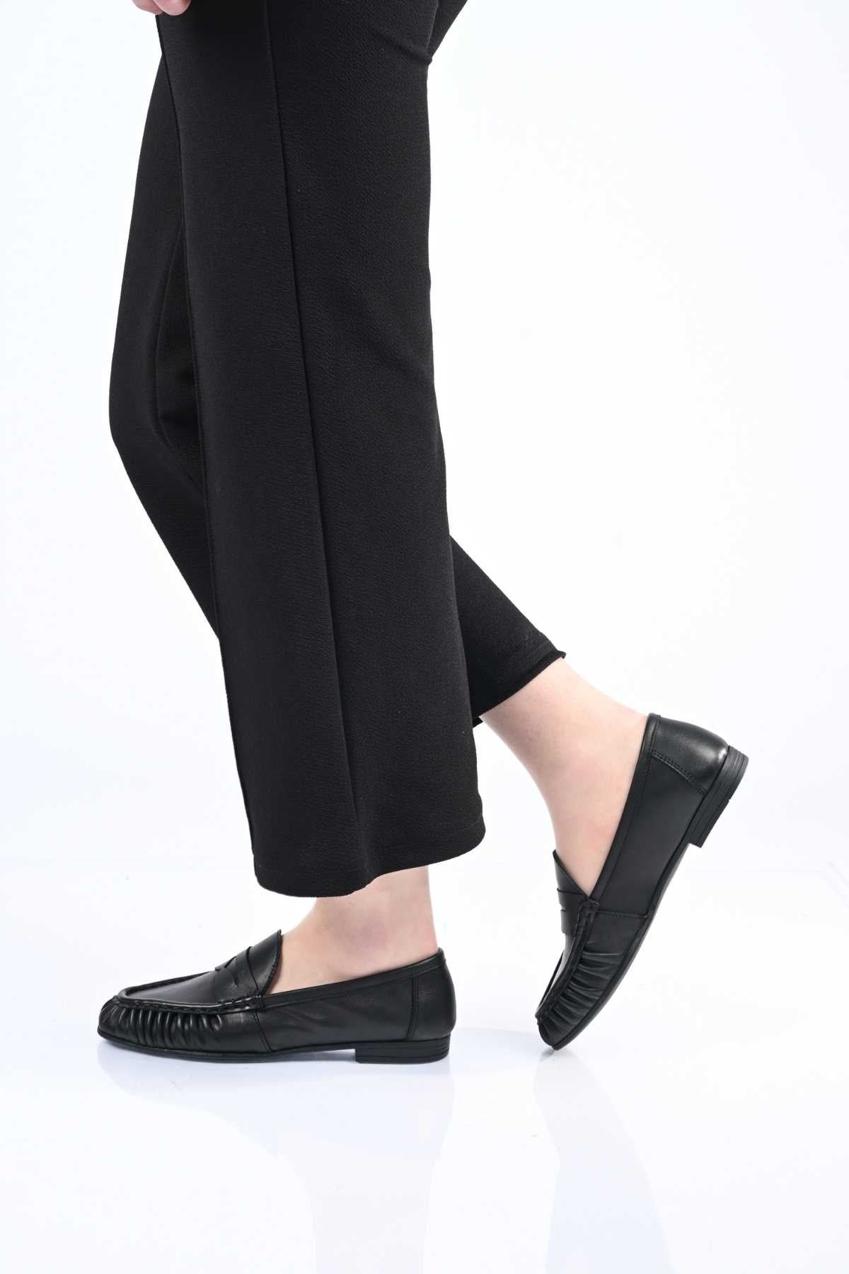 Bestello Genuine Leather Loafer with Elasticized Slip-On Design and TPU Sole 343-265-2660 Women's Shoes