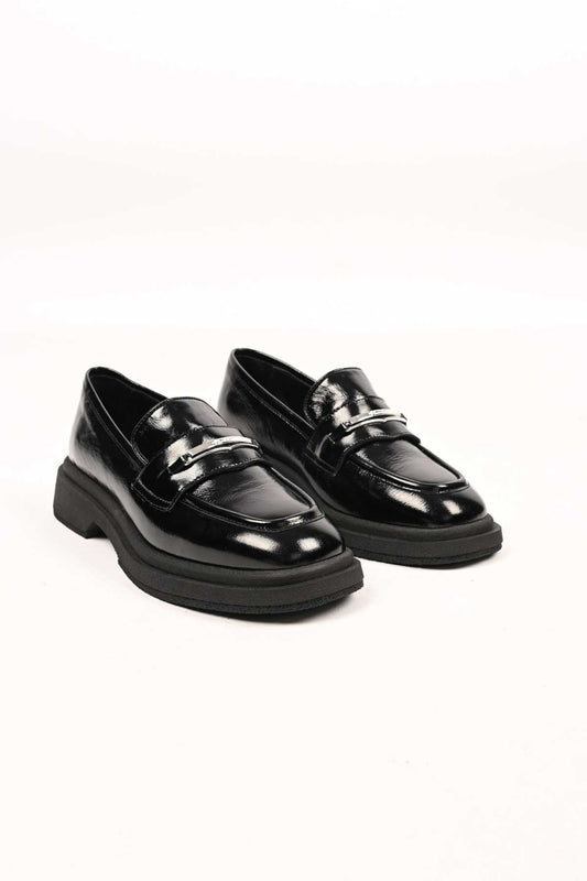 Bestello Slip-On Buckled Thermo Sole Genuine Leather Casual 334-1845-28 Women's Shoes