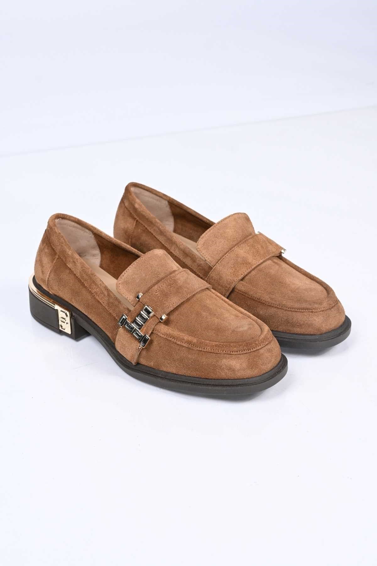 Bestello Genuine Leather Loafer with Buckle, Slip-On, Thermo Sole 340-2012 Women's Shoes