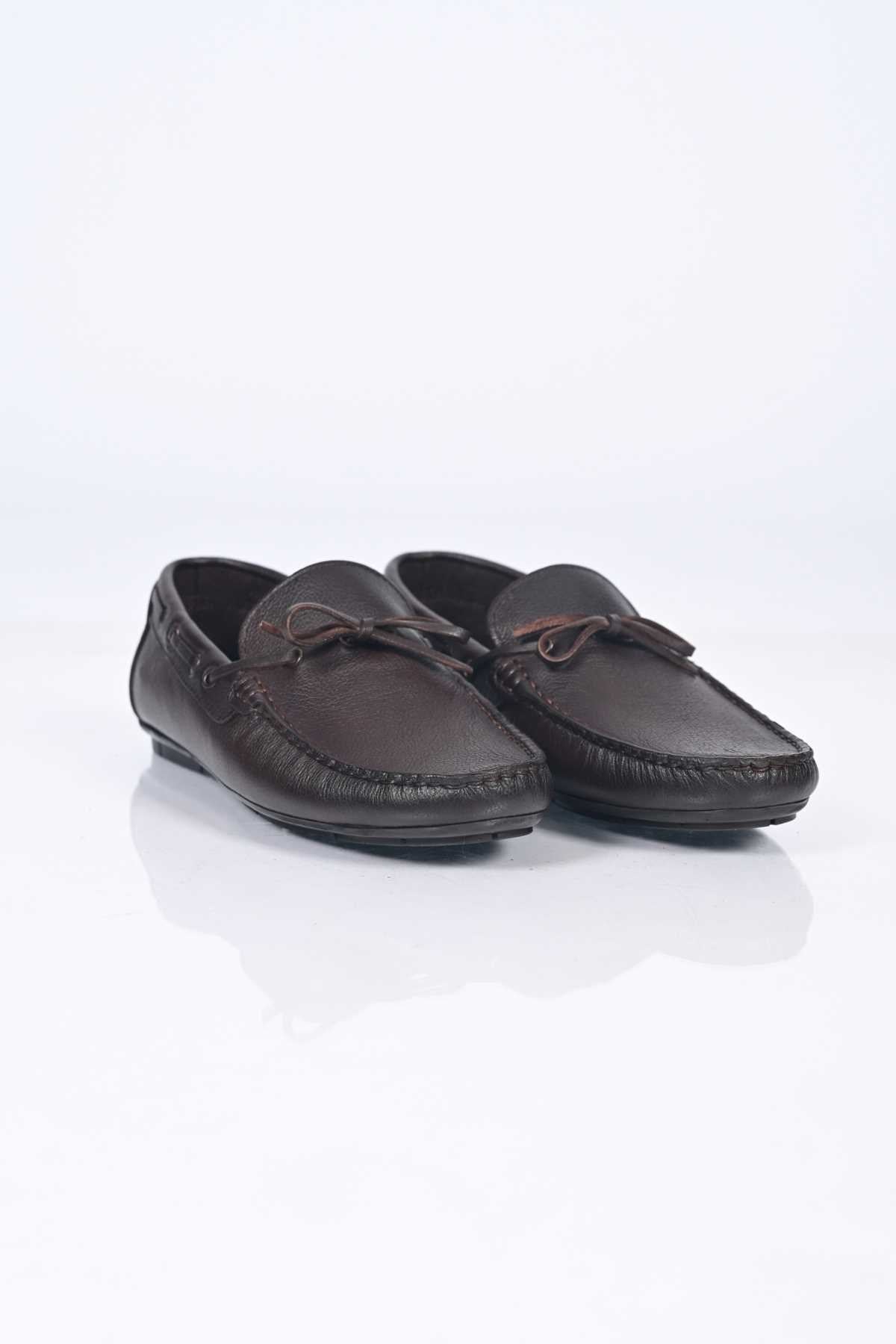 Bestello Men's Genuine Leather Loafers with Bow, Slip-On, Polyurethane Sole, Model 028-2088-26Y
