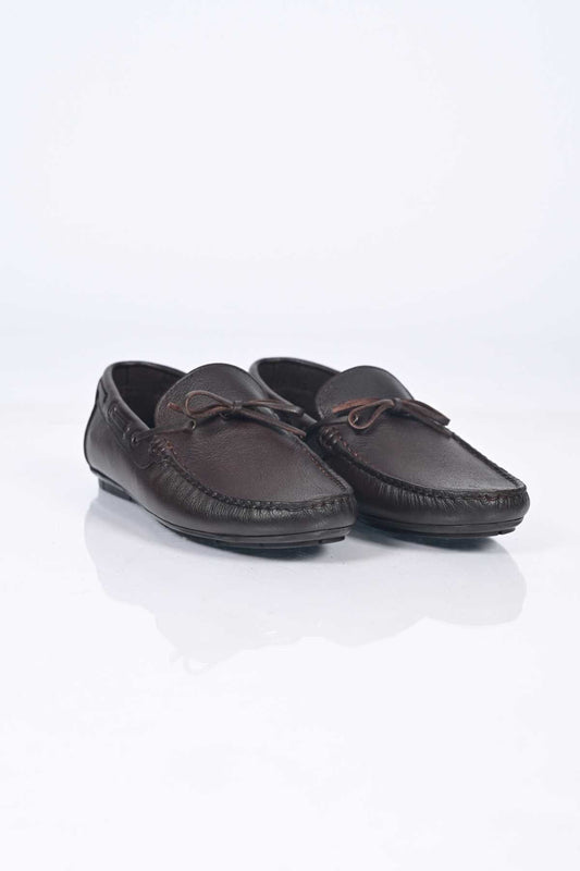 Bestello Men's Genuine Leather Loafers with Bow, Slip-On, Polyurethane Sole, Model 028-2088-26Y