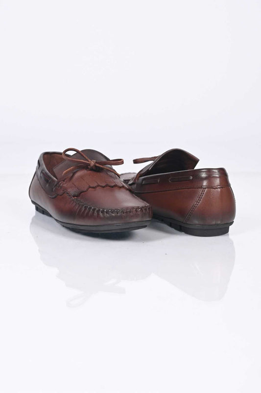 Bestello Slip-On Loafers with Bow, Genuine Leather, Polyurethane Sole, Model 028-2060-26Y Men's Shoes