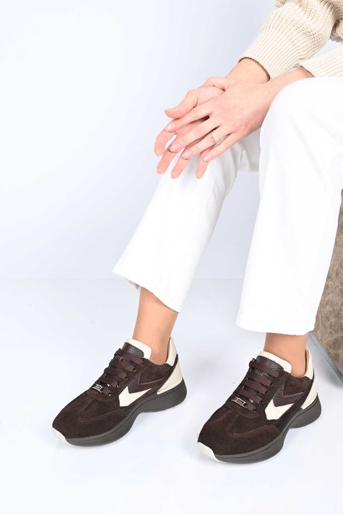 Bestello Lace-Up Genuine Leather Sneakers with Thermo Sole 338-7108 Women's Shoes