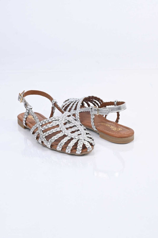Bestello Braided TPU Sole Genuine Leather Backless Sandals 344-114-251607 Women's Sandals