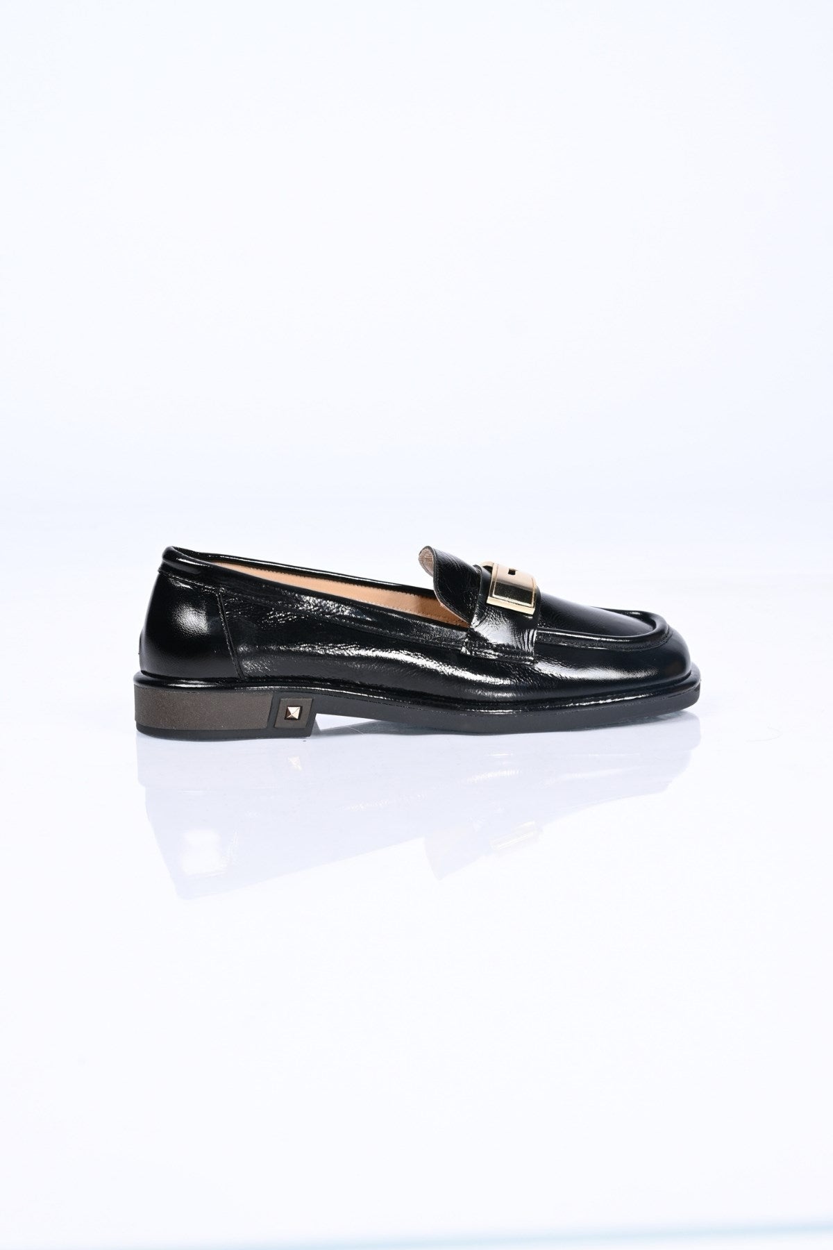 Bestello Genuine Leather Loafer with Buckle, Slip-On, Thermo Sole 340-1988 Women's Shoes