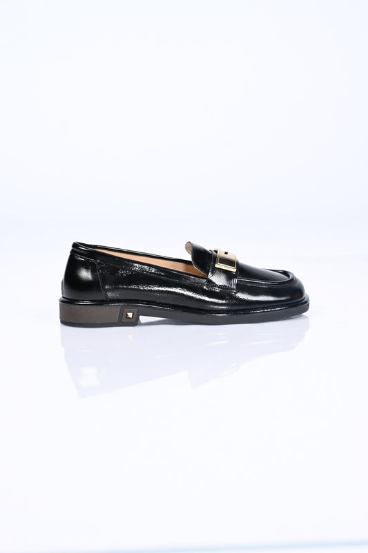 Bestello Genuine Leather Loafer with Buckle, Slip-On, Thermo Sole 340-1988 Women's Shoes