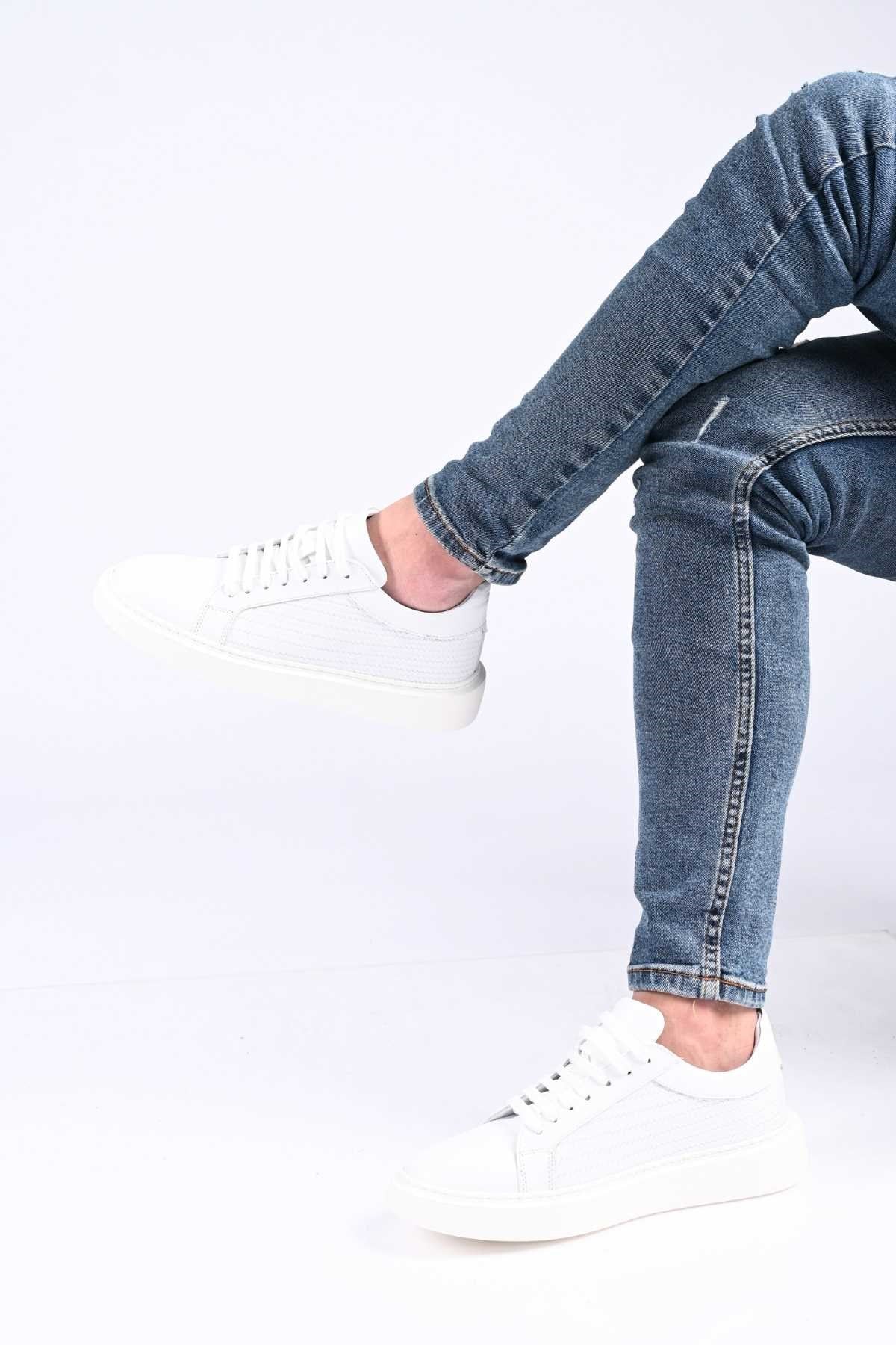 Bestello Lace-Up Genuine Leather Sneakers with EVA Sole 174-22053 Men's Shoes