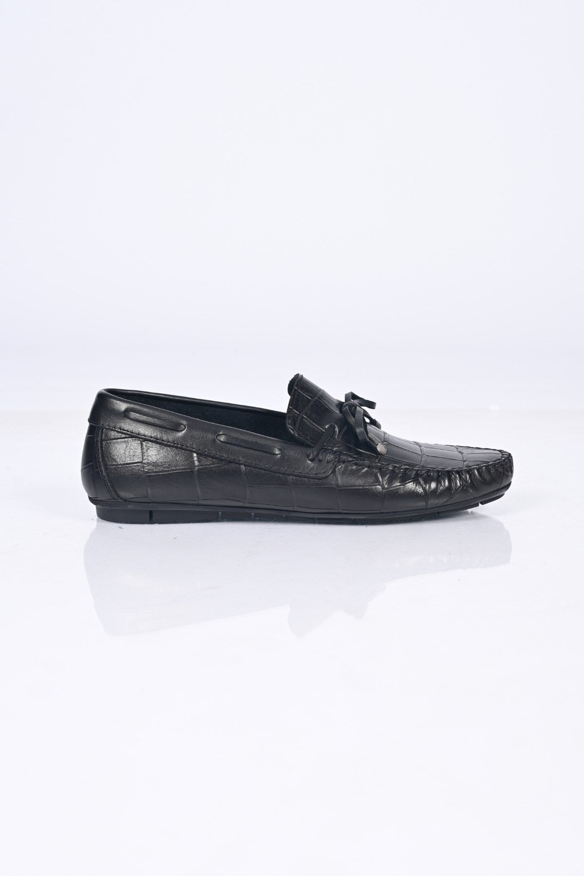 Bestello Slip-On Loafers with Bow, Genuine Leather, Polyurethane Sole, Model 028-2068-26Y Men's Shoes