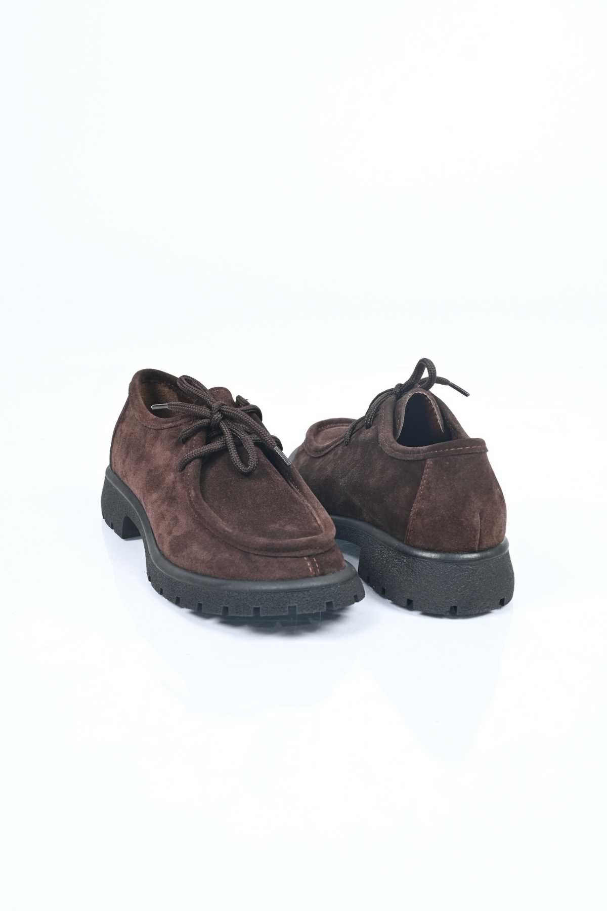 Bestello Lace-Up Genuine Leather Loafers with Thermo Sole 345-4247 Women's Shoes