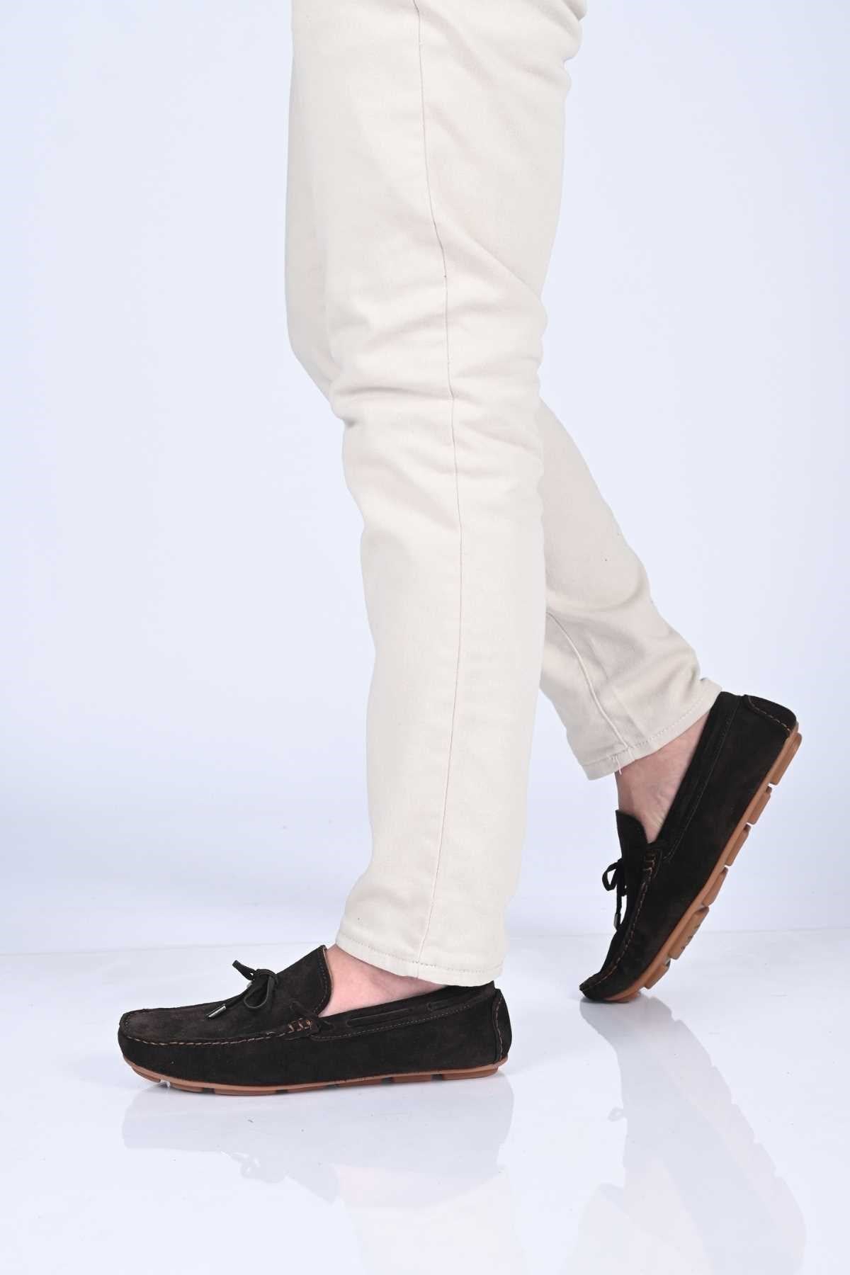 Bestello Slip-On Loafers with Bow, Polyurethane Sole, Genuine Leather, 028-1041 Men's Shoes