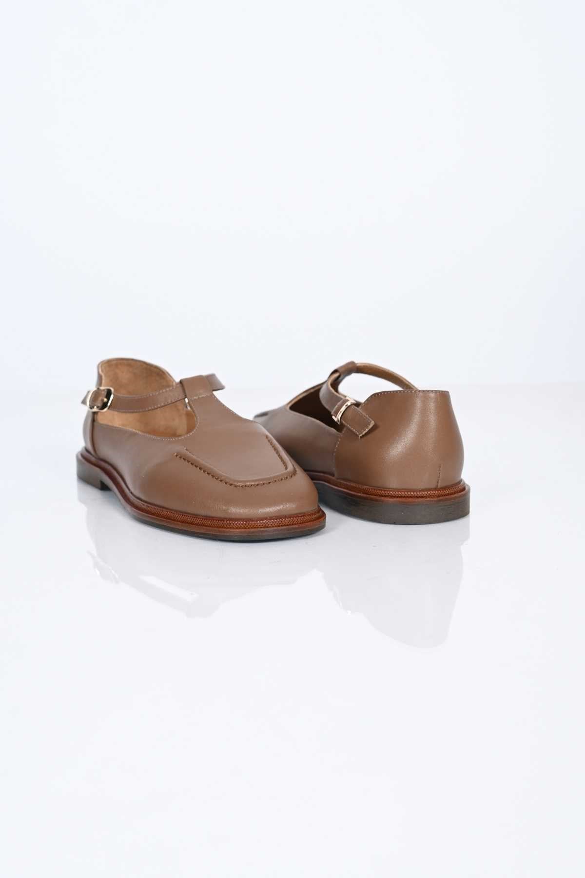Bestello Women's Genuine Leather Everyday Slip-On Shoes with Belt Buckle Detail and Jurdan Sole 332-26121