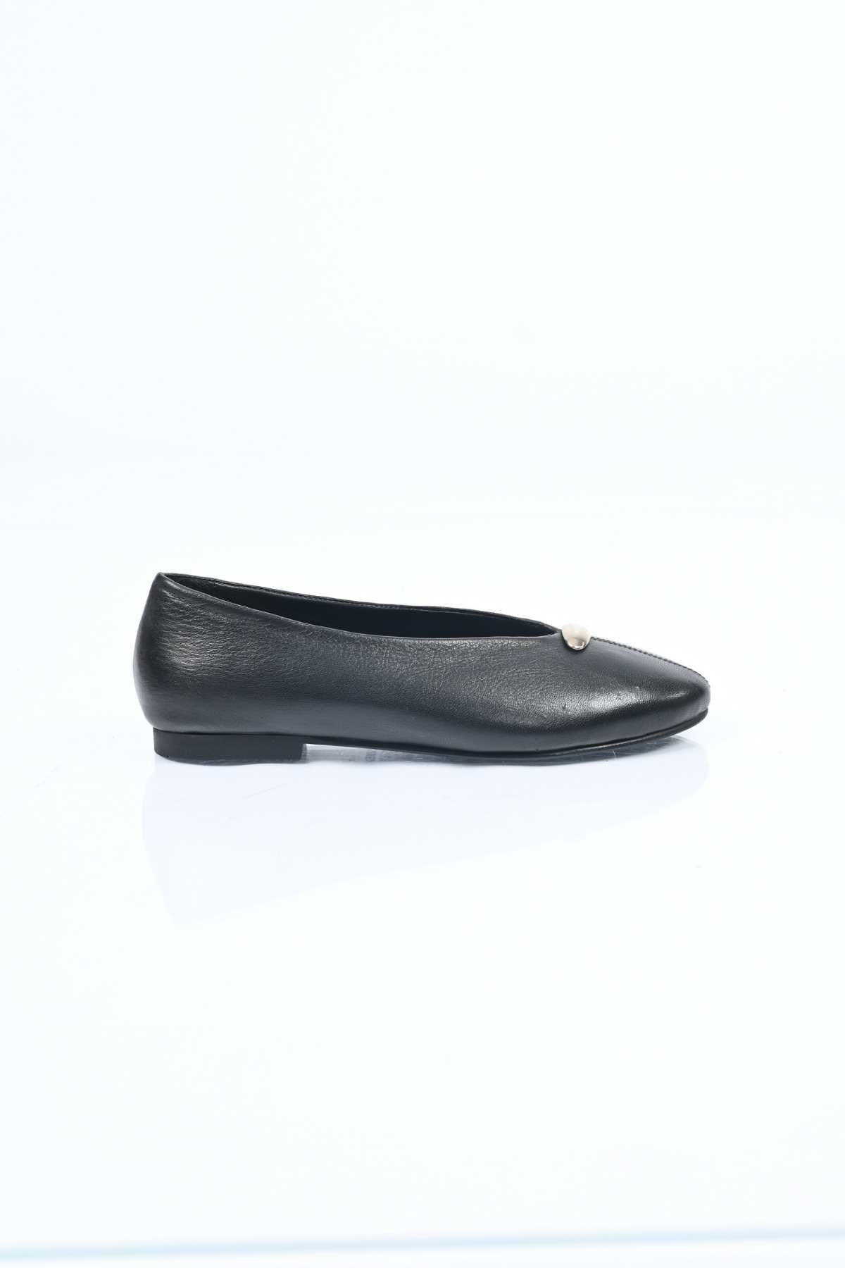 Bestello Slip-On Buckled Genuine Leather Ballet Flats with Neolite Sole 342-051 Women's Ballet Flats