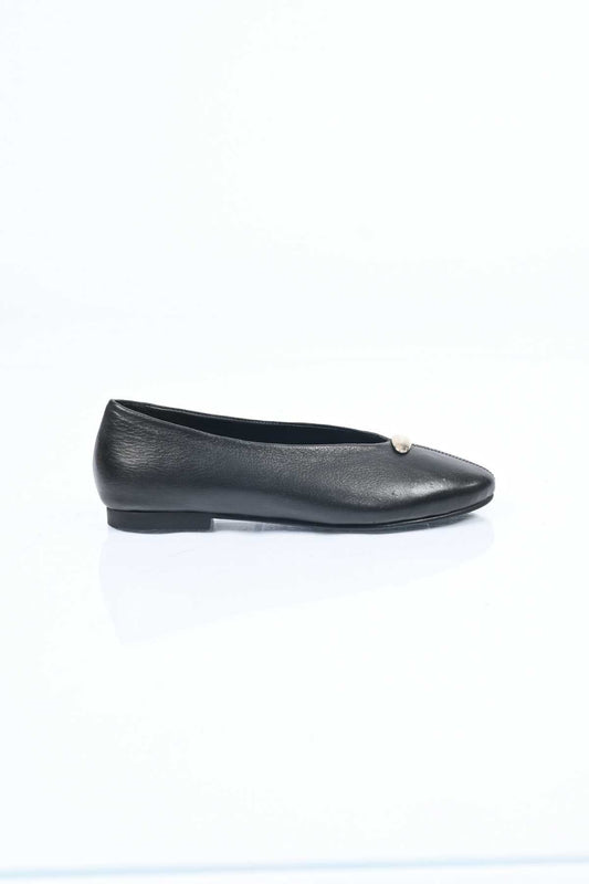 Bestello Slip-On Buckled Genuine Leather Ballet Flats with Neolite Sole 342-051 Women's Ballet Flats
