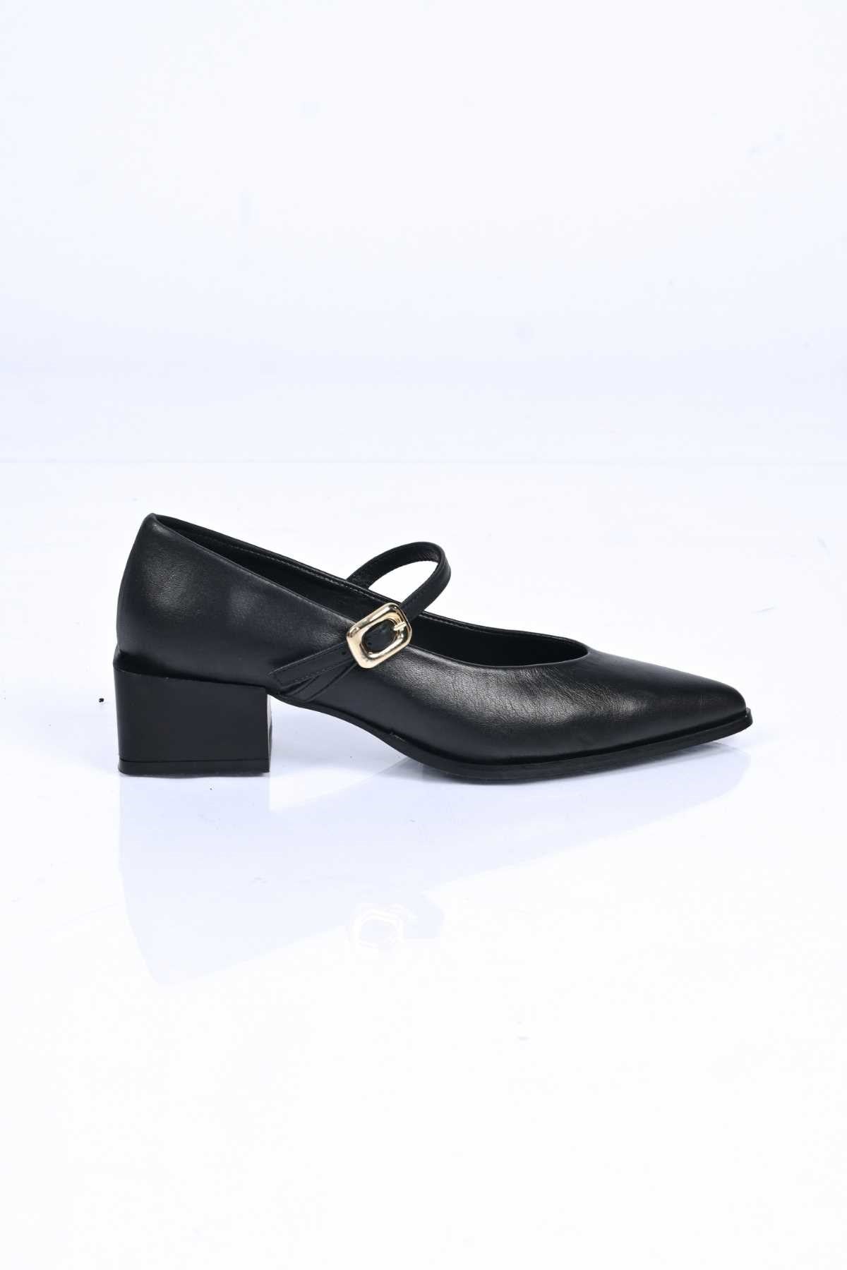 Bestello Lace-Up-Free Belt-Buckle Neolite Sole Genuine Leather Thick-Heeled Shoes 342-042 Women's Shoes