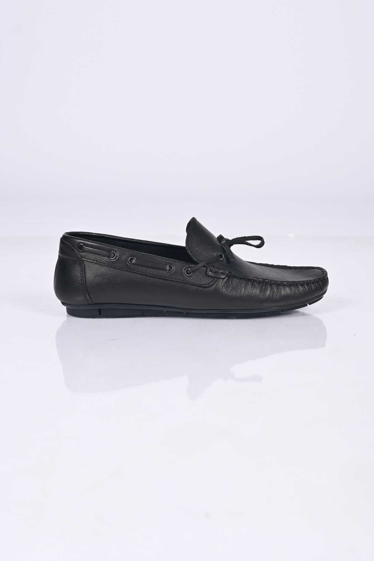 Bestello Men's Genuine Leather Loafers with Bow, Slip-On, Polyurethane Sole, Model 028-2088-26Y
