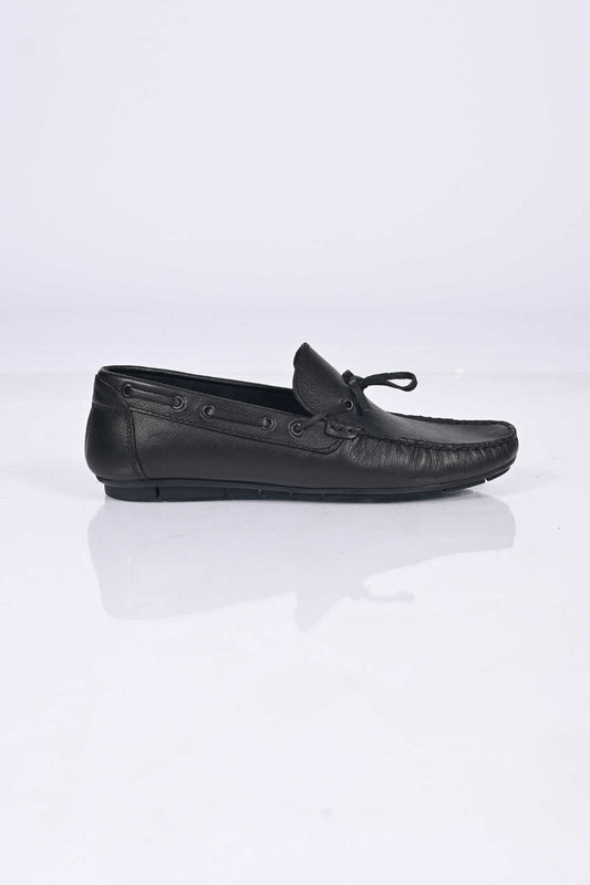Bestello Men's Genuine Leather Loafers with Bow, Slip-On, Polyurethane Sole, Model 028-2088-26Y