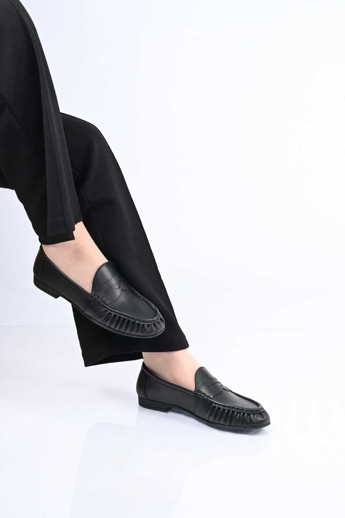 Bestello Genuine Leather Loafer with Elasticized Slip-On Design and TPU Sole 343-265-2660 Women's Shoes