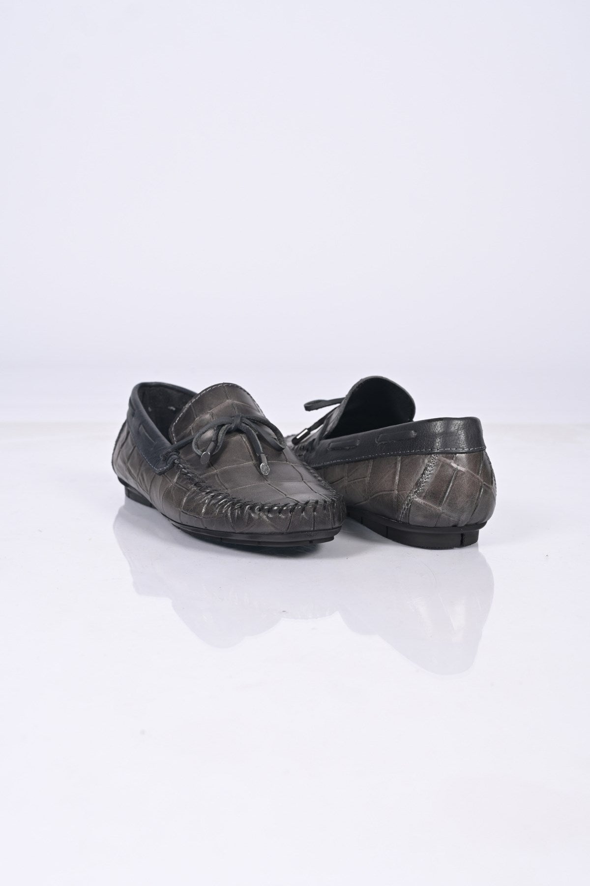 Bestello Slip-On Loafers with Bow, Genuine Leather, Polyurethane Sole, Model 028-2068-26Y Men's Shoes