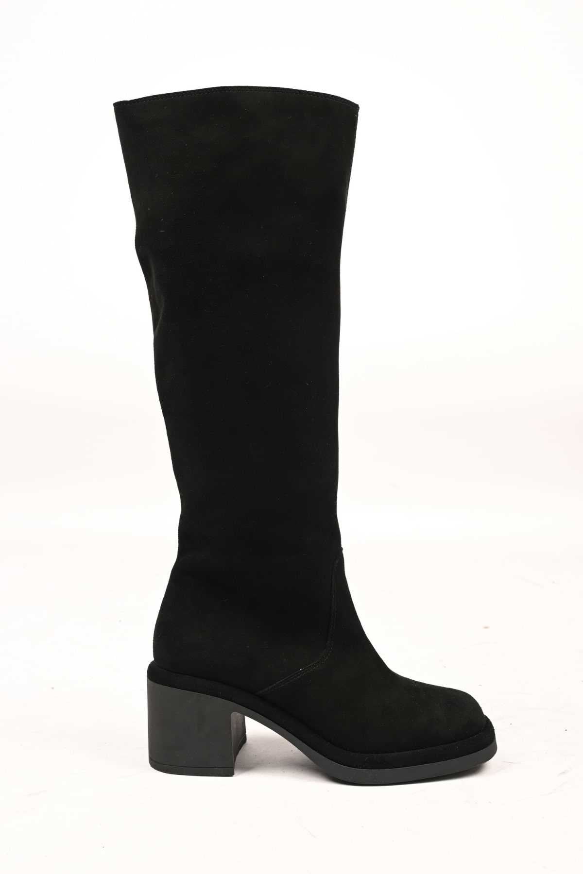 Bestello Laceless Zip-Up Genuine Leather Heeled Boots with Thermo Sole 336-1235 Women's Boots