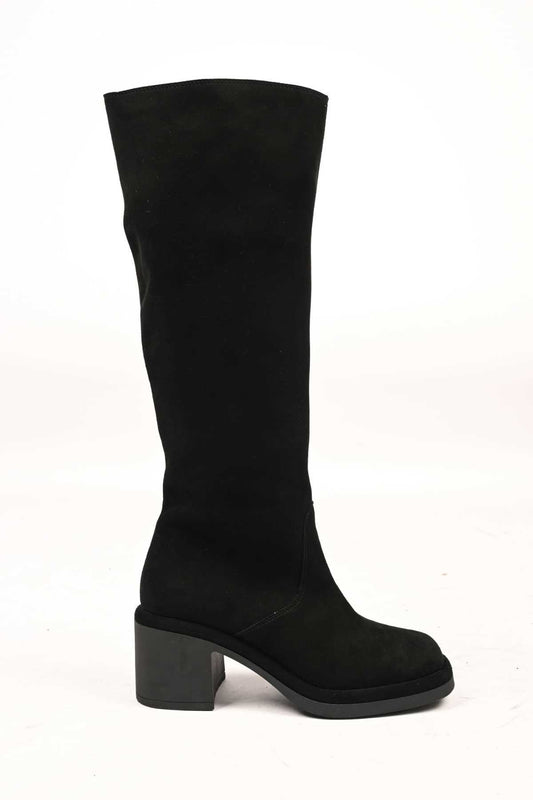 Bestello Laceless Zip-Up Genuine Leather Heeled Boots with Thermo Sole 336-1235 Women's Boots