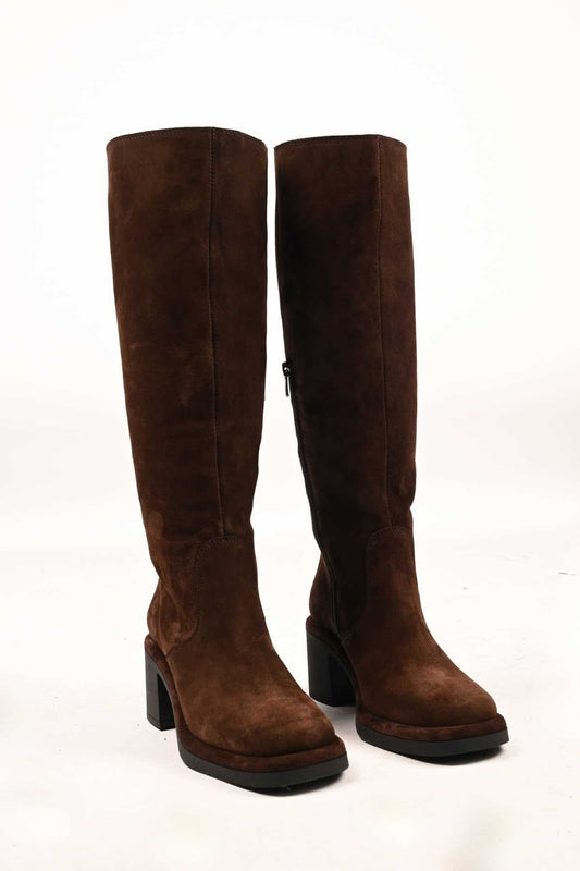 Bestello Laceless Zip-Up Genuine Leather Heeled Boots with Thermo Sole 336-1235 Women's Boots
