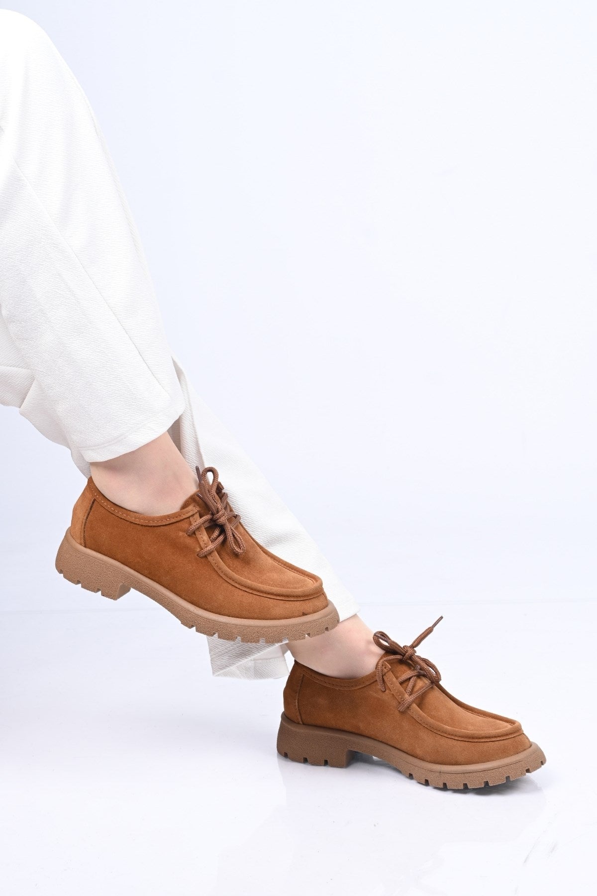 Bestello Lace-Up Genuine Leather Loafers with Thermo Sole 345-4247 Women's Shoes