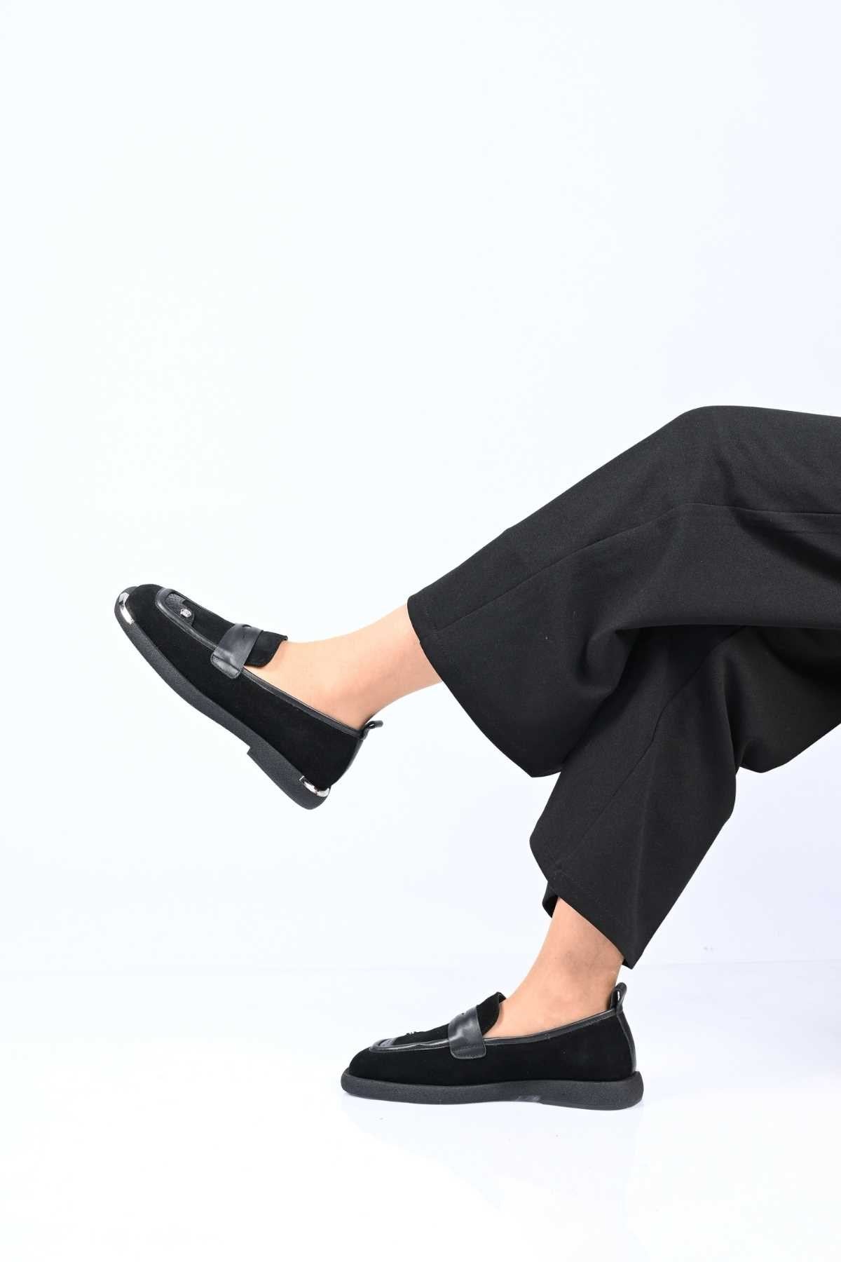 Bestello Genuine Leather Loafer with Buckle Detail, Thermo Sole, Slip-On, 338-7082 Women's Shoes