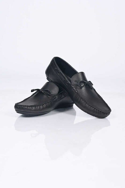 Bestello Men's Genuine Leather Loafers with Bow, Slip-On, Polyurethane Sole, Model 028-2088-26Y