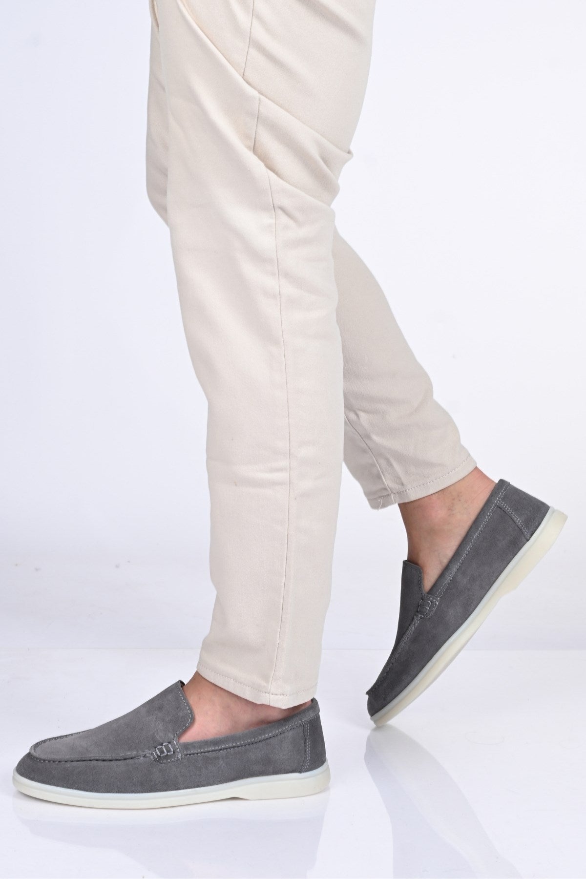Bestello Slip-On Genuine Leather Loafers with Rubber Sole 028-2000 Men's Shoes